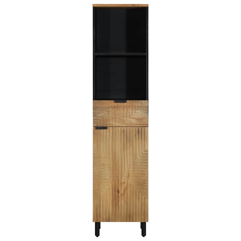vidaXL Badschrank Braun 38x33x160 cm Massivholz Mango