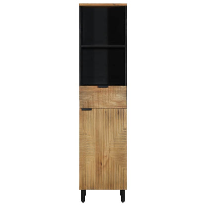 vidaXL Badschrank Braun 38x33x160 cm Massivholz Mango