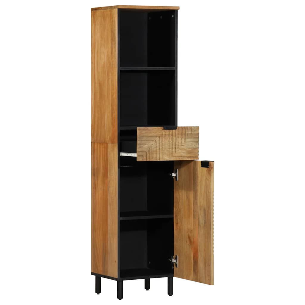 vidaXL Badschrank Braun 38x33x160 cm Massivholz Mango