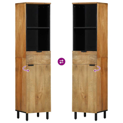 vidaXL Badschrank Braun 38x33x160 cm Massivholz Mango