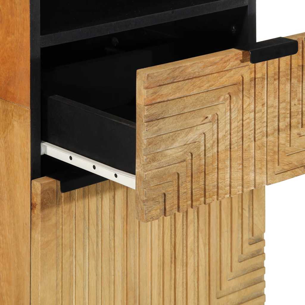 vidaXL Badschrank Braun 38x33x160 cm Massivholz Mango