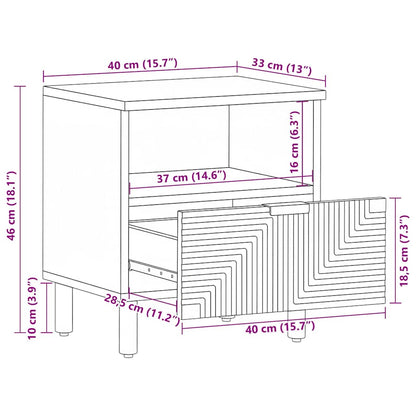Nachttisch 40x33x46 cm Massivholz Akazie