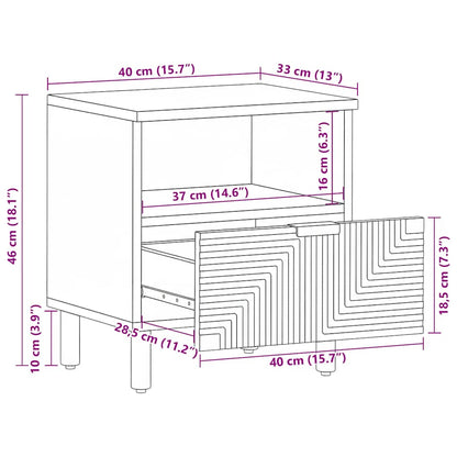 Nachttische 2 Stk. 40x33x46 cm Massivholz Akazie