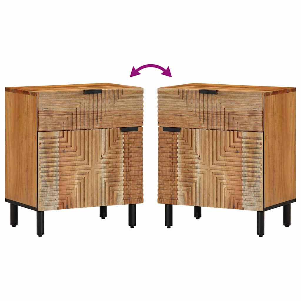 vidaXL Nachttisch Braun 50 x 33 x 60 cm Massivholz Akazie