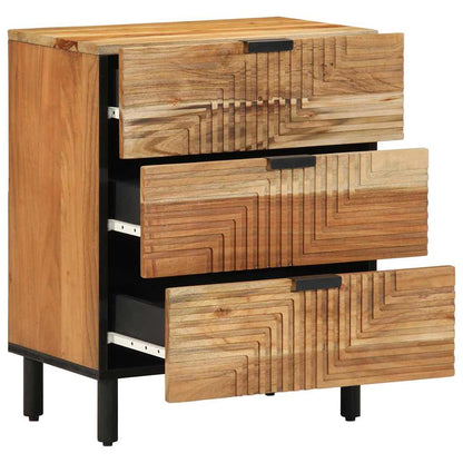 vidaXL Nachttisch Braun 50 x 33 x 62 cm Massivholz Akazie