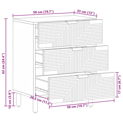 vidaXL Nachttisch Braun 50 x 33 x 62 cm Massivholz Akazie