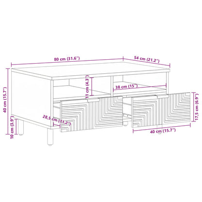 vidaXL Couchtisch Braun 80 x 54 x 40 cm Massivholz Akazie
