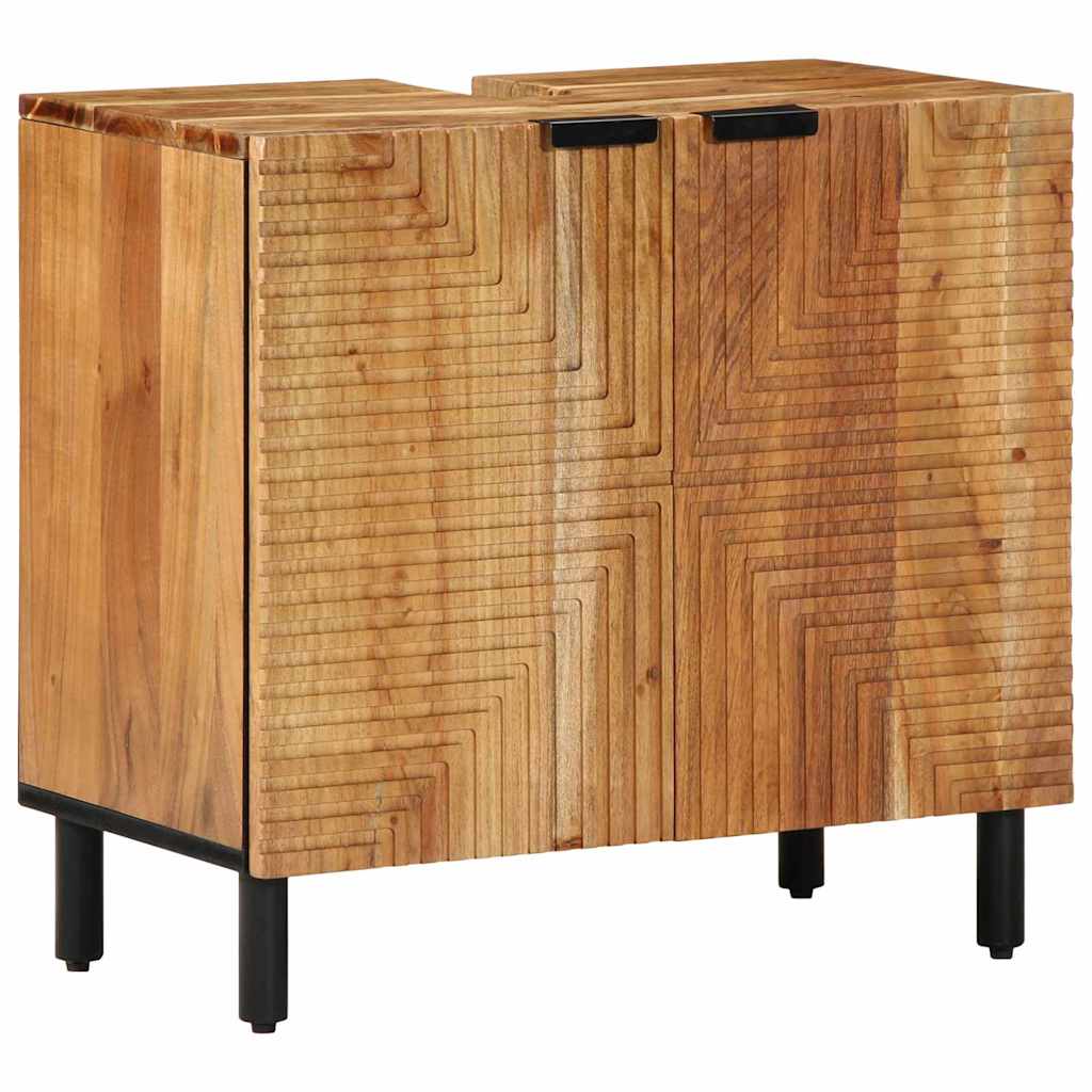 vidaXL Waschbeckenschrank mit Regal Massivholz Akazie 62 x 33 x 58 cm