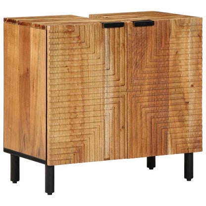 vidaXL Waschbeckenschrank mit Regal Massivholz Akazie 62 x 33 x 58 cm