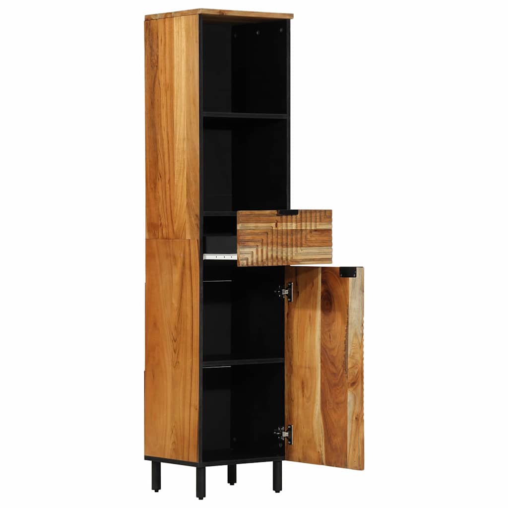 vidaXL Waschbeckenschrank mit Regal Massivholz Akazie 38 x 33 x 160 cm