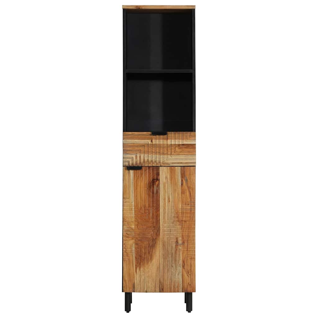 vidaXL Waschbeckenschrank mit Regal Massivholz Akazie 38 x 33 x 160 cm