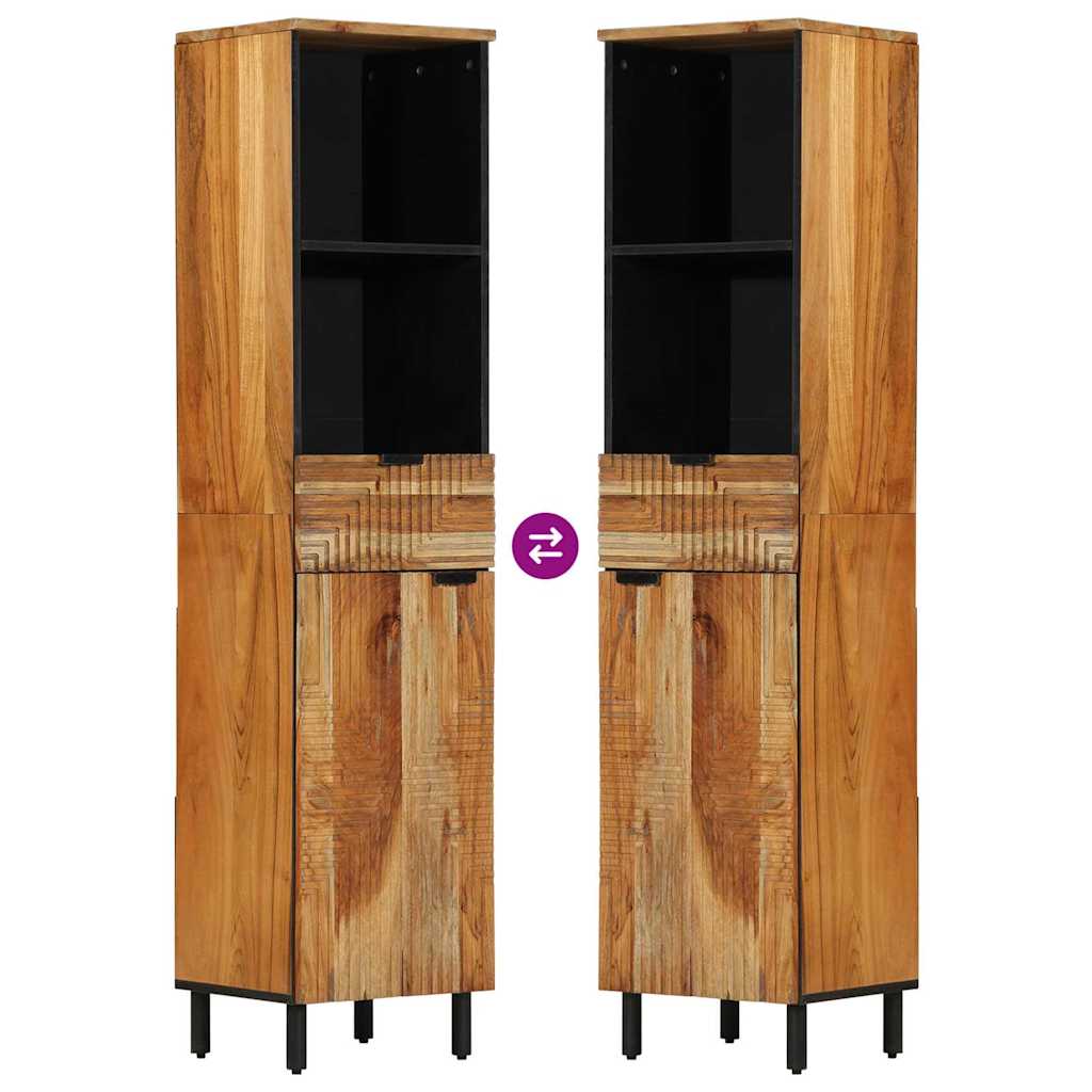 vidaXL Waschbeckenschrank mit Regal Massivholz Akazie 38 x 33 x 160 cm