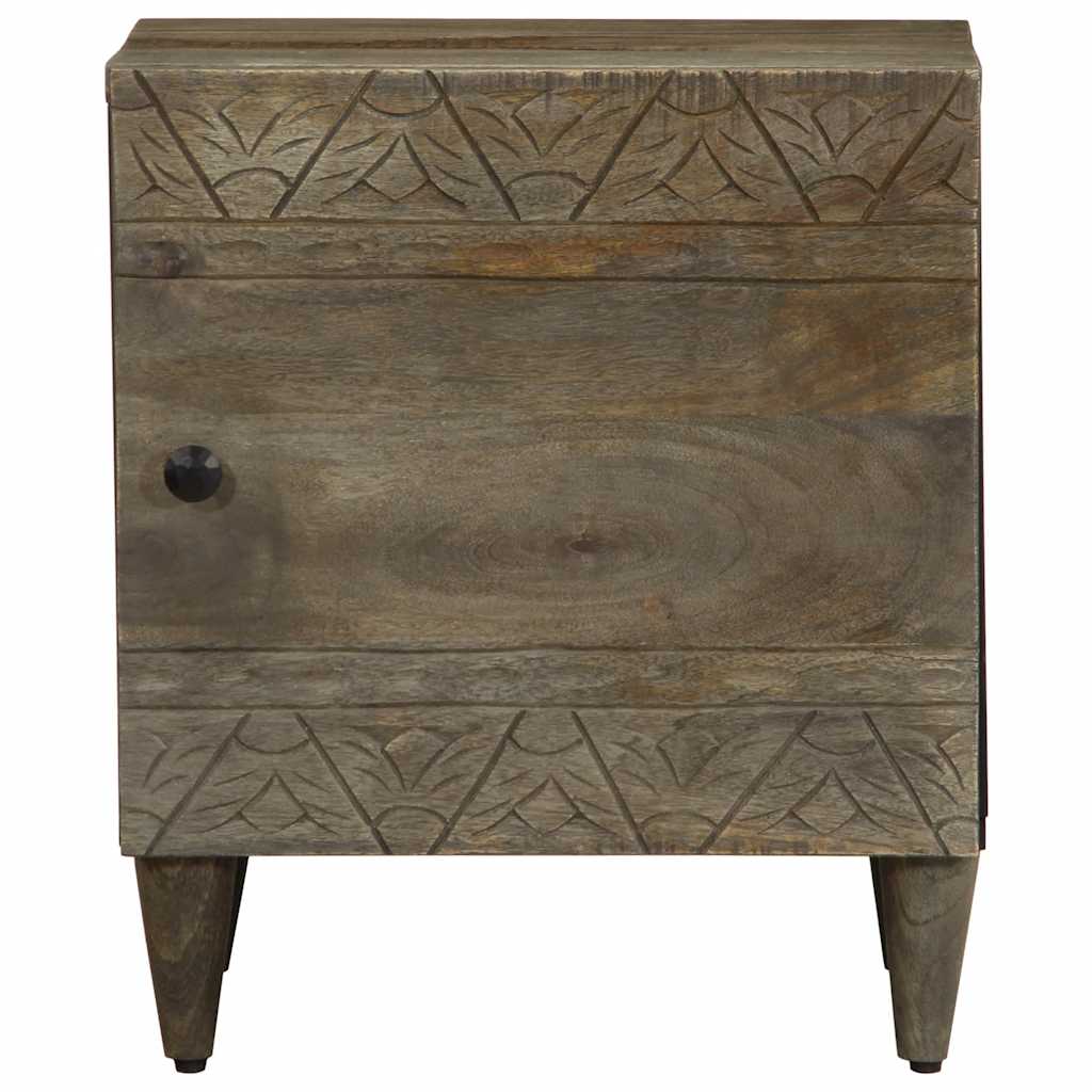vidaXL Nachttische 2 Stück Hellgrau 40x33x46 cm Massivholz Mango