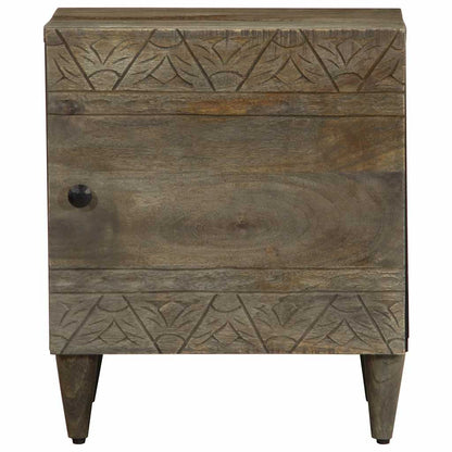vidaXL Nachttische 2 Stück Hellgrau 40x33x46 cm Massivholz Mango