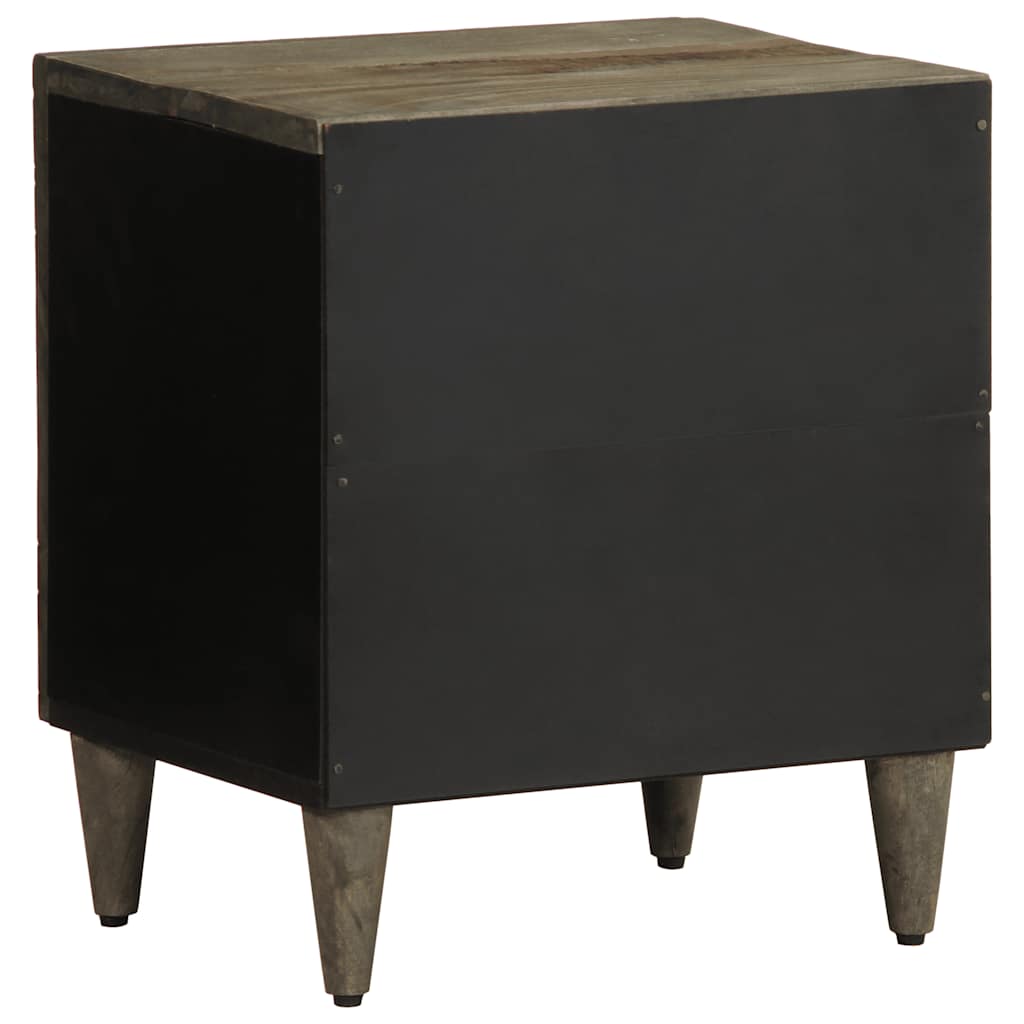 vidaXL Nachttische 2 Stück Hellgrau 40x33x46 cm Massivholz Mango