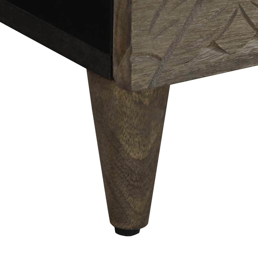 vidaXL Nachttische 2 Stück Hellgrau 40x33x46 cm Massivholz Mango