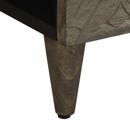 vidaXL Nachttische 2 Stück Hellgrau 40x33x46 cm Massivholz Mango
