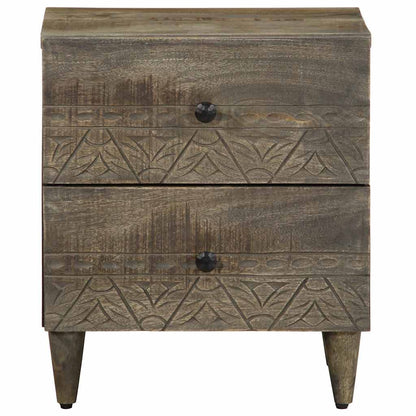 vidaXL Nachttisch Hellgrau 40x33x46 cm Massivholz Mango