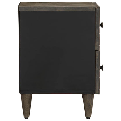 vidaXL Nachttisch Hellgrau 40x33x46 cm Massivholz Mango