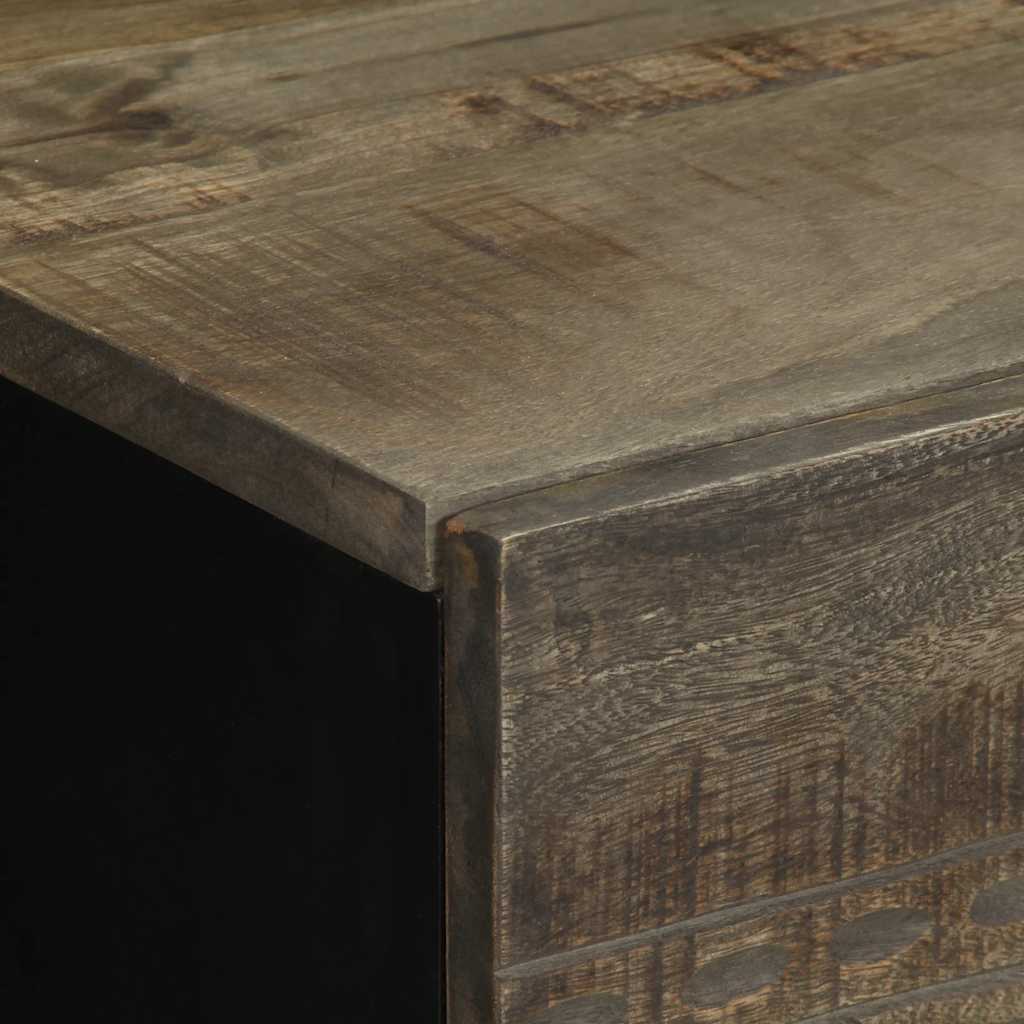 vidaXL Nachttisch Hellgrau 40x33x46 cm Massivholz Mango