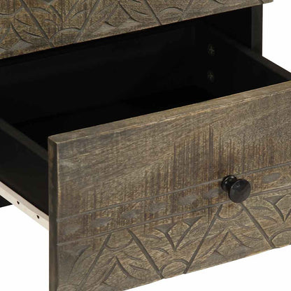vidaXL Nachttisch Hellgrau 40x33x46 cm Massivholz Mango