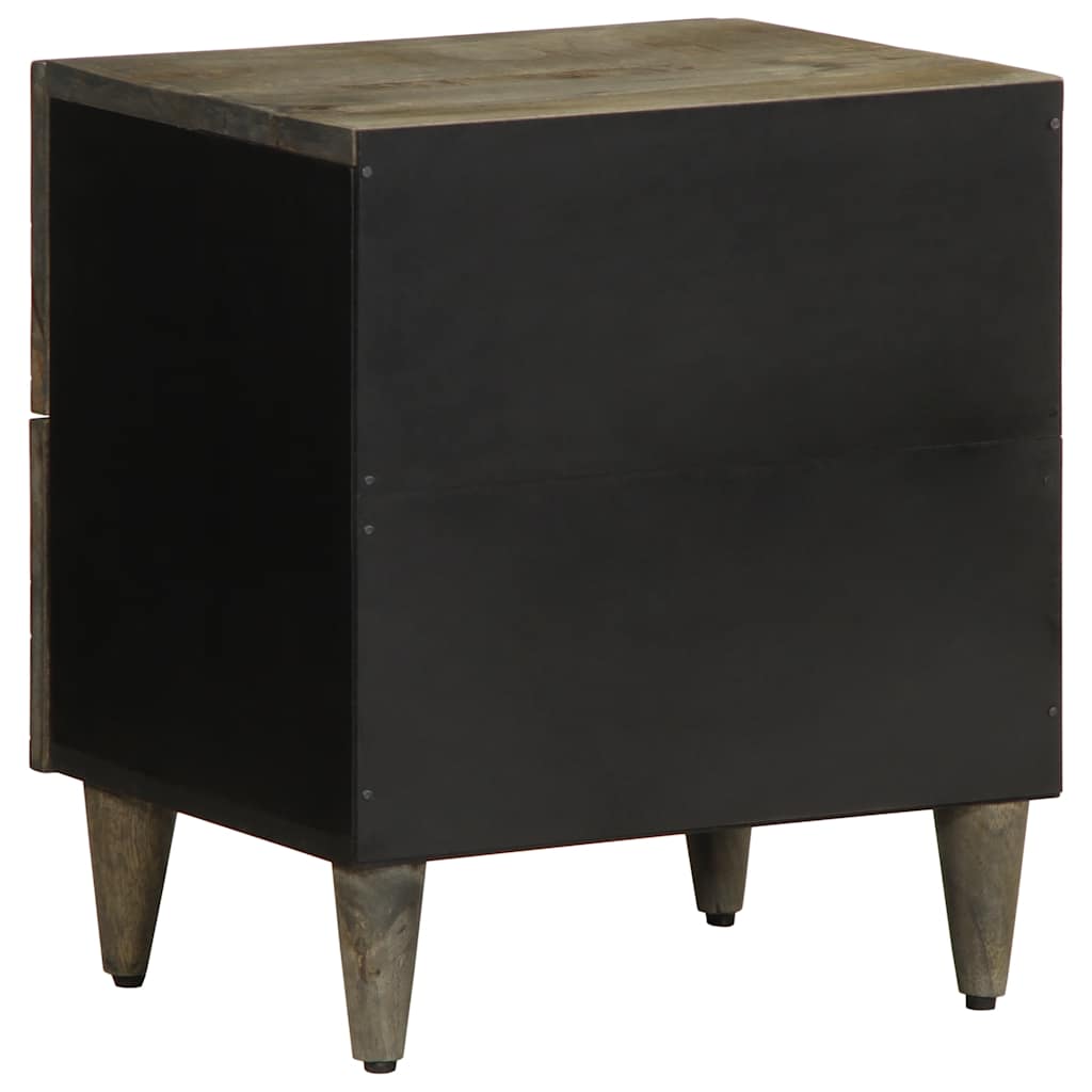 vidaXL Nachttische 2 Stück Hellgrau 40x33x46 cm Massivholz Mango