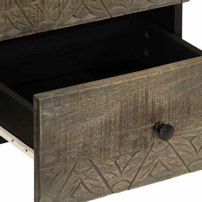 vidaXL Nachttische 2 Stück Hellgrau 40x33x46 cm Massivholz Mango