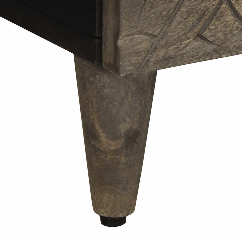 vidaXL Nachttische 2 Stück Hellgrau 40x33x46 cm Massivholz Mango