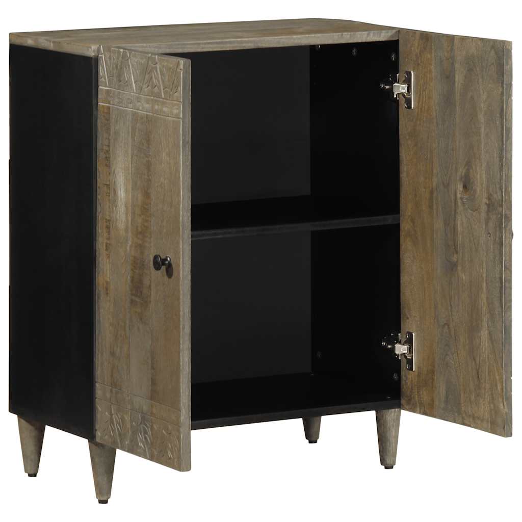 vidaXL Sideboard Hellgrau 60x33,5x75 cm Massivholz Mango