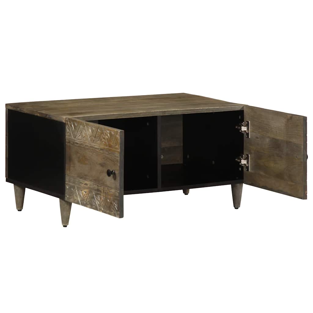 vidaXL Table basse gris clair 80x50x40 cm Bois de manguier massif