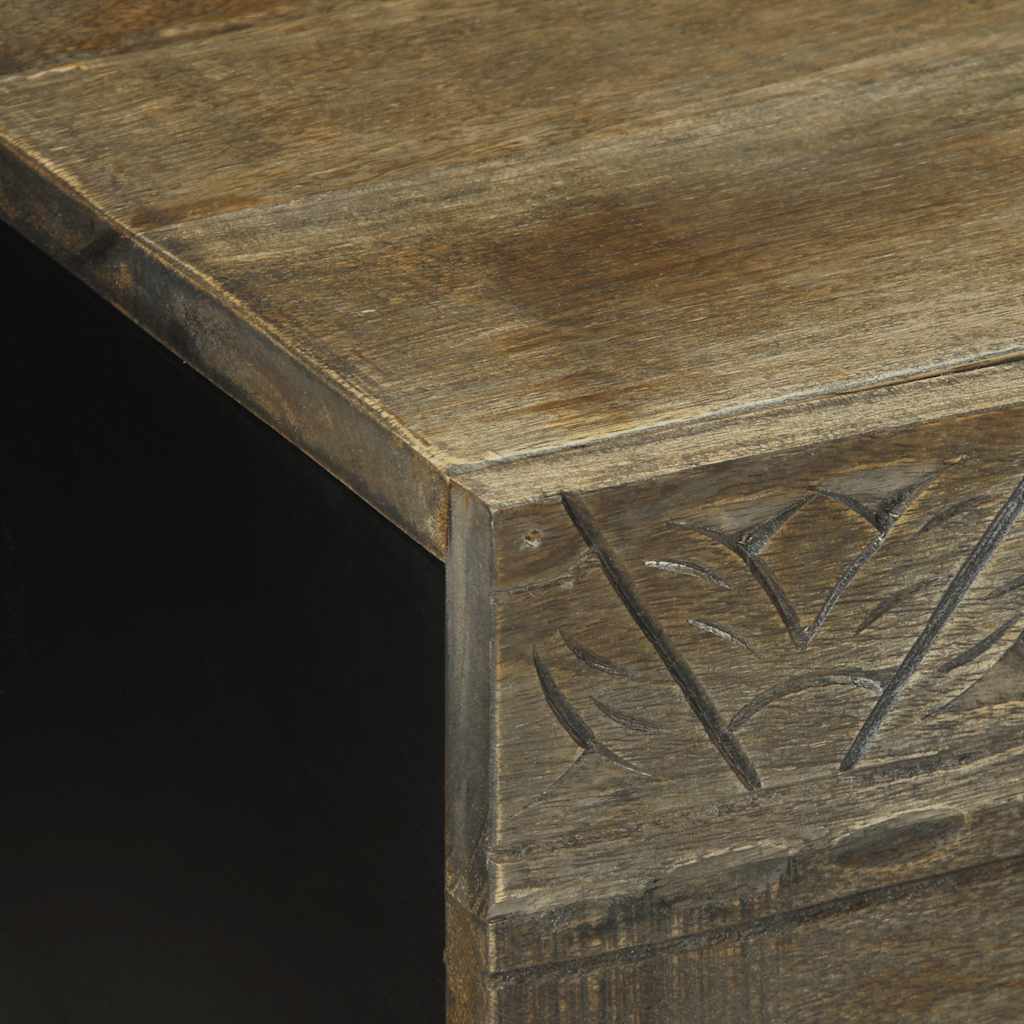 vidaXL Table basse gris clair 80x50x40 cm Bois de manguier massif