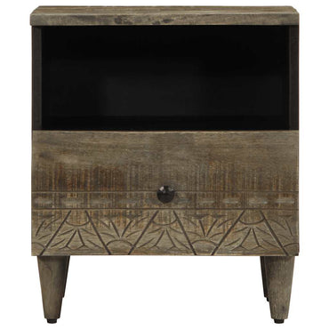 vidaXL Nachttisch Hellgrau 40x33x46 cm Massivholz Mango