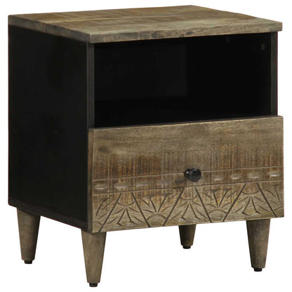 vidaXL Nachttische 2 Stück Hellgrau 40x33x46 cm Massivholz Mango