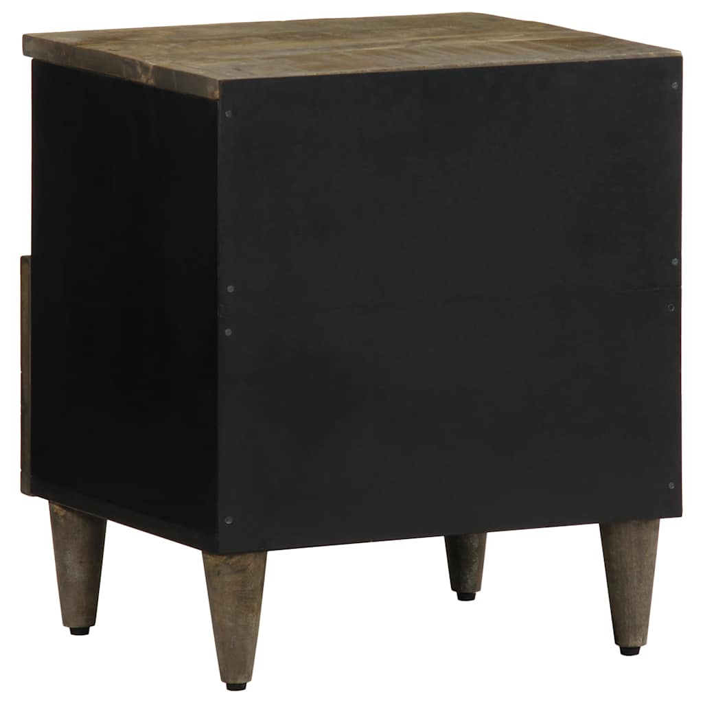 vidaXL Nachttische 2 Stück Hellgrau 40x33x46 cm Massivholz Mango