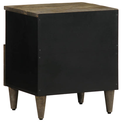 vidaXL Nachttische 2 Stück Hellgrau 40x33x46 cm Massivholz Mango