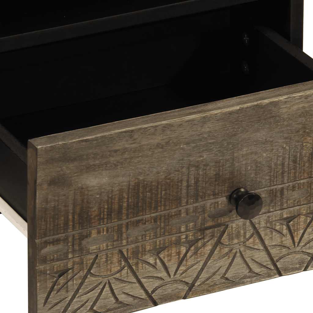 vidaXL Nachttische 2 Stück Hellgrau 40x33x46 cm Massivholz Mango