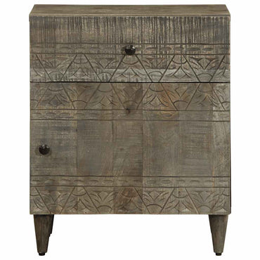 vidaXL Nachttisch Hellgrau 50x33x60 cm Massivholz Mango