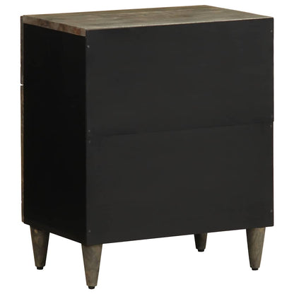 vidaXL Nachttisch Hellgrau 50x33x60 cm Massivholz Mango