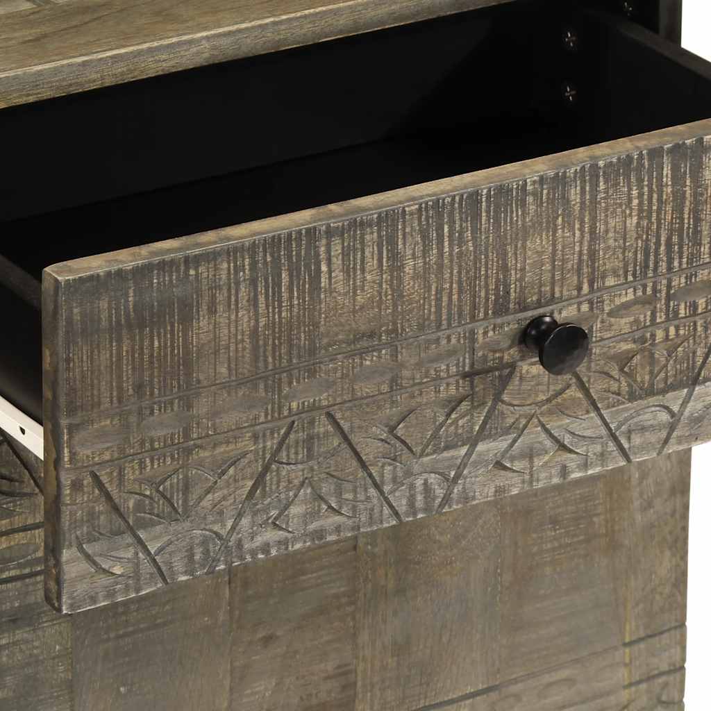 vidaXL Nachttisch Hellgrau 50x33x60 cm Massivholz Mango