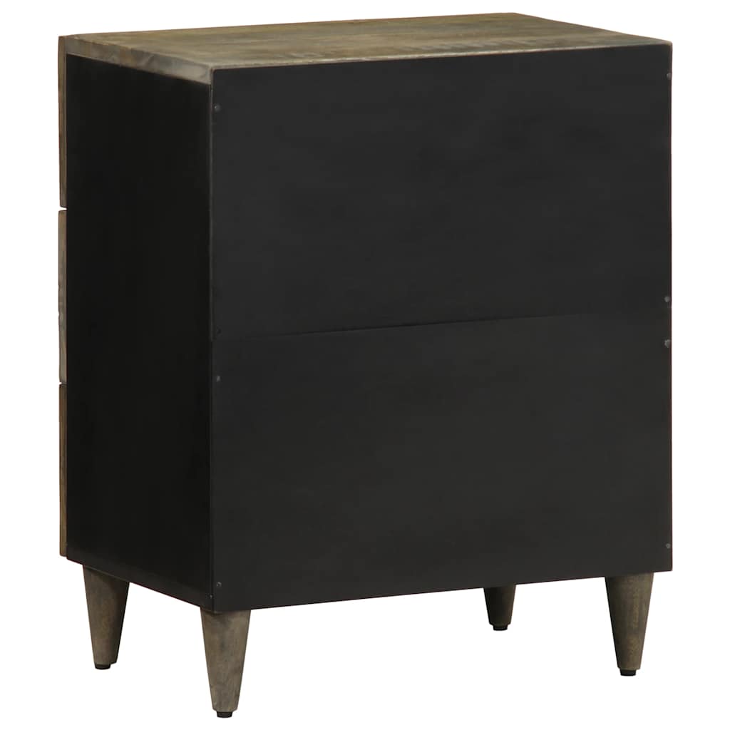 vidaXL Nachttisch Hellgrau 50x33x60 cm Massivholz Mango