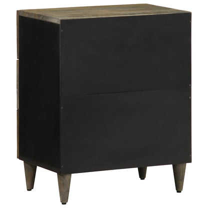 vidaXL Nachttisch Hellgrau 50x33x60 cm Massivholz Mango