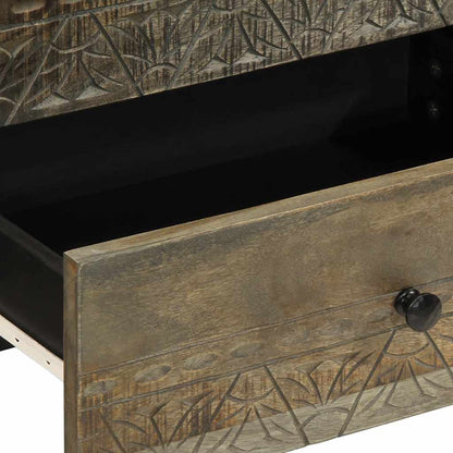 vidaXL Nachttisch Hellgrau 50x33x60 cm Massivholz Mango