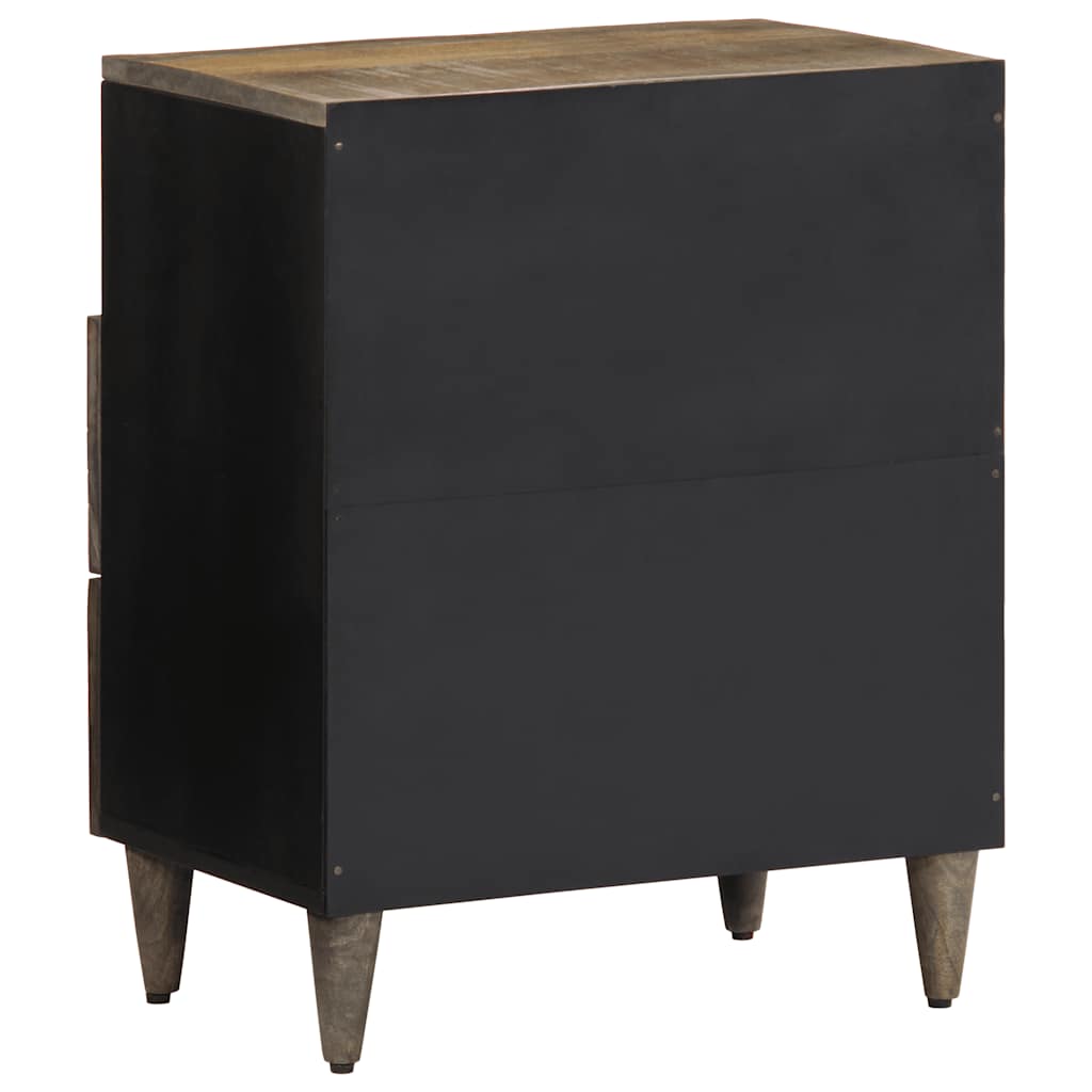 vidaXL Nachttisch Hellgrau 50x33x60 cm Massivholz Mango