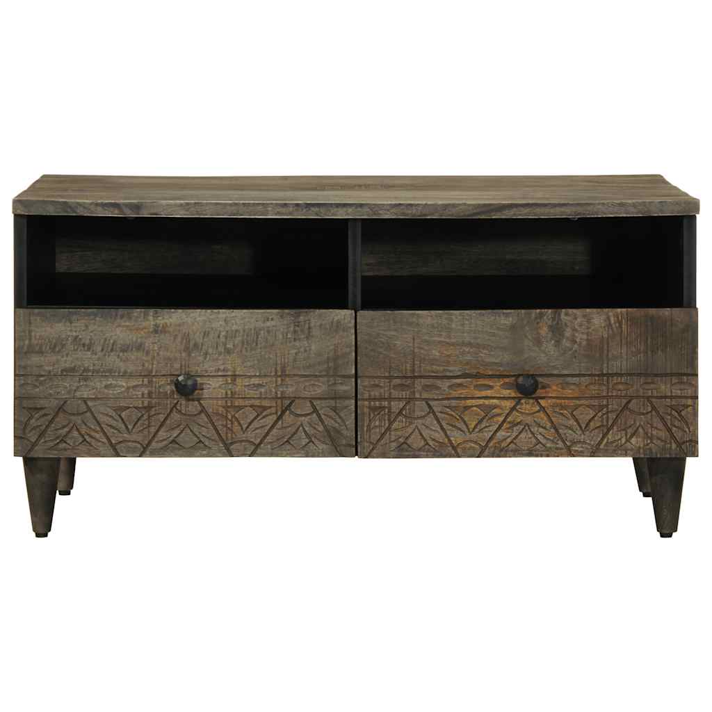 vidaXL Table basse gris clair 80x54x40 cm Bois de manguier massif
