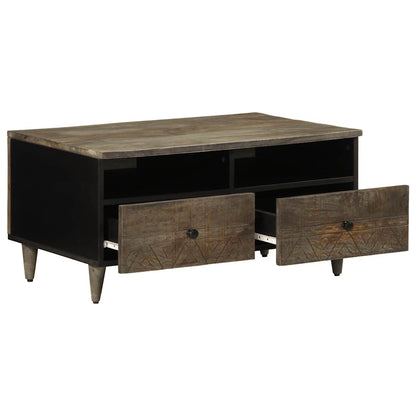 vidaXL Table basse gris clair 80x54x40 cm Bois de manguier massif