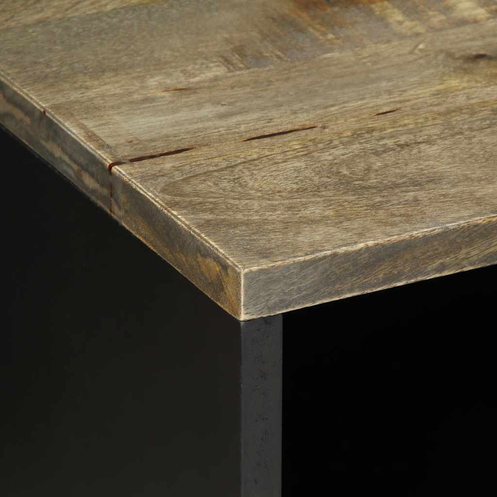 TV-Schrank Hellgrau 80x31,5x46 cm Massivholz Mango