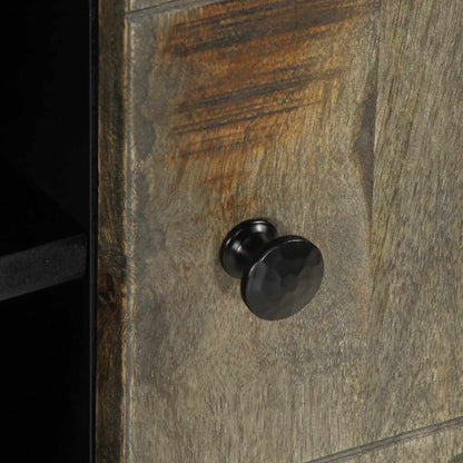 TV-Schrank Hellgrau 80x31,5x46 cm Massivholz Mango