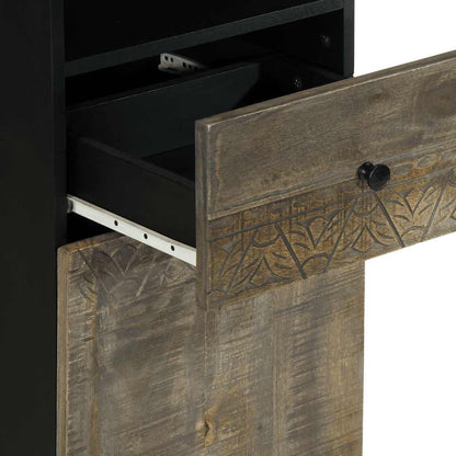 vidaXL Badschrank 38x33x160 cm Massivholz Mango
