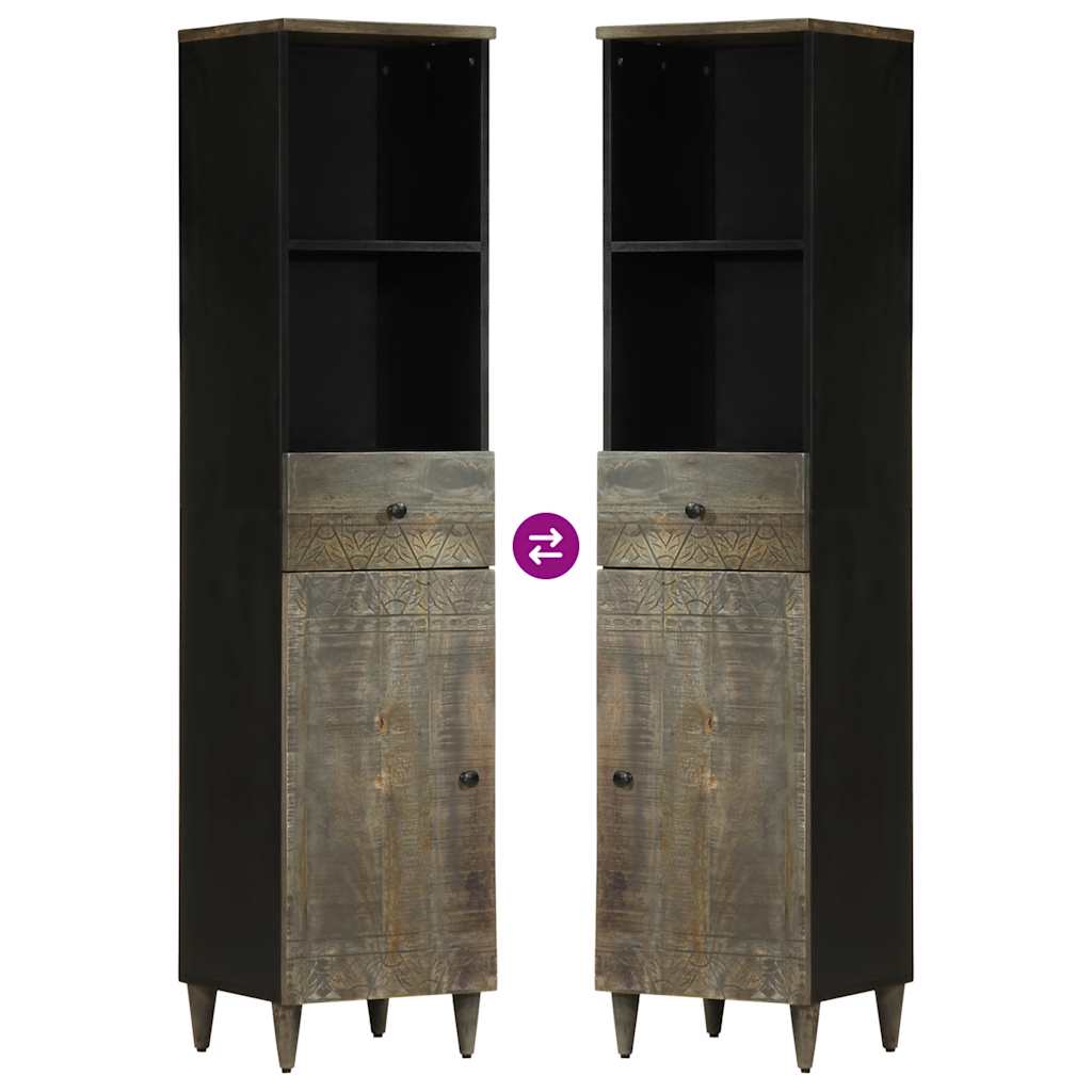 vidaXL Badschrank 38x33x160 cm Massivholz Mango