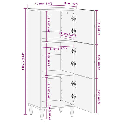 vidaXL Highboard 40x33x110 cm bois de manguier massif